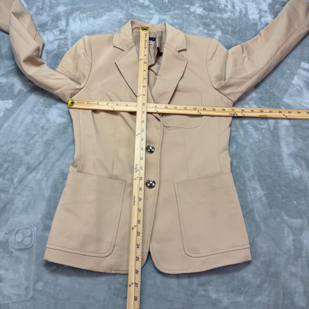 Tommy Hilfiger Blazer Size 4 Beige/Cream Cotton Blend Business‎ Career Jacket - Picture 4 of 8